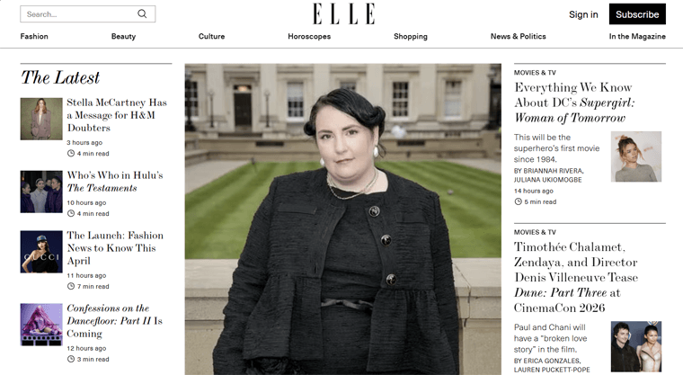 Elle Fashion Blog Example
