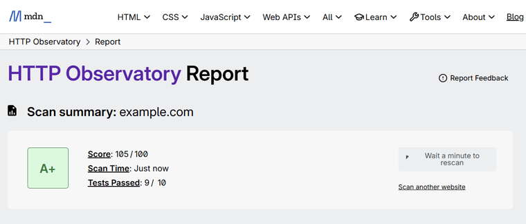 Mozilla Observatory Website Security Scanner
