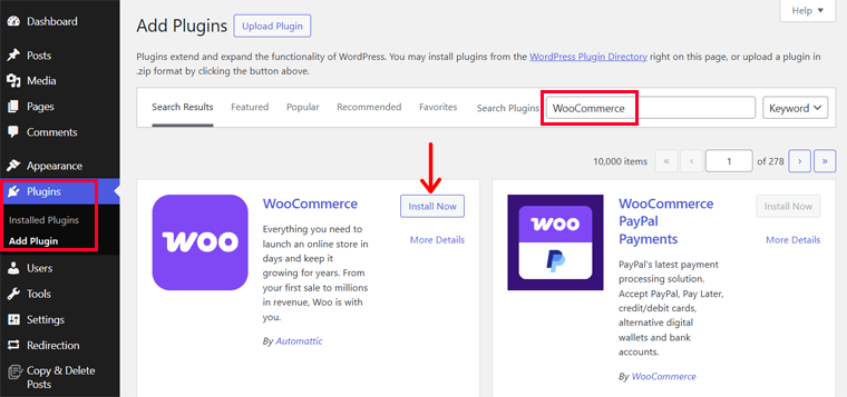 Install WooCommerce