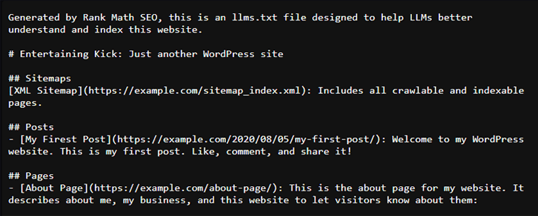 LLMS Txt File by Rank Math