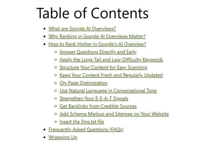 Logical Structure of Headings