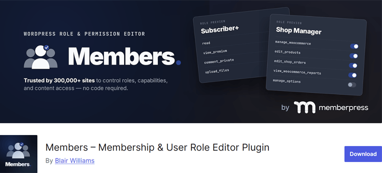 Members - Free WordPress Plugin for Memberships