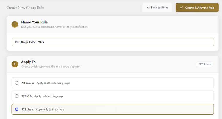 New Group Rule Creation