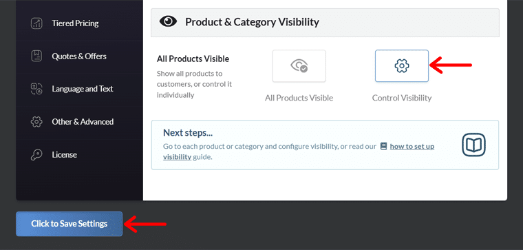 Product and Category Visibility Setting