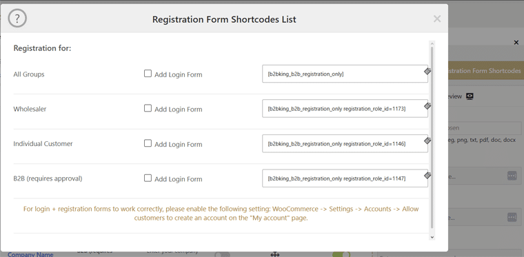 Open Registration Form Shortcodes to Set Up a WooCommerce B2B Store with B2BKing