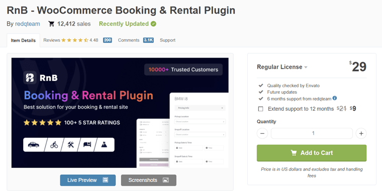 RnB WooCommerce Booking and Rental Plugin