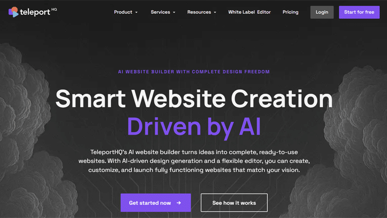 teleportHQ AI Website Builder