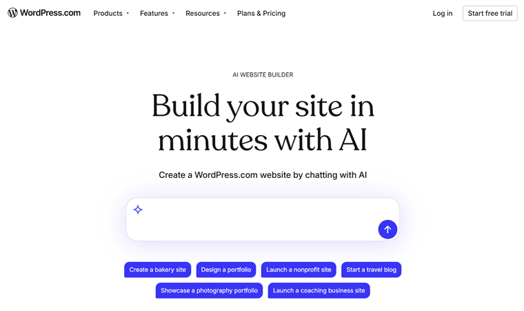 WordPress.com AI Website Builder