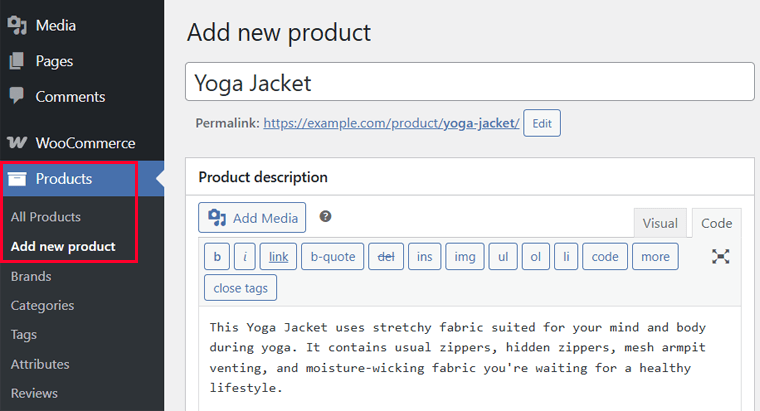 Add New Product in WooCommerce