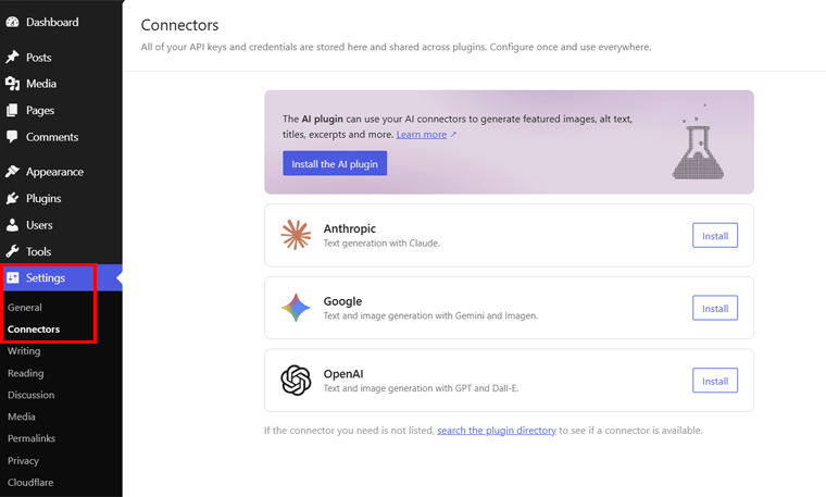 AI Connectors Dashboard