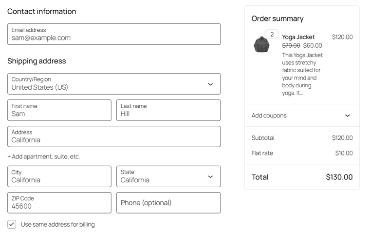 eCommerce Checkout Page