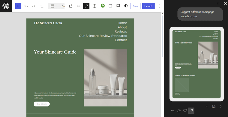 Different Homepage Layout Options