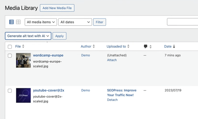 Generate Alt Text with SEOPress