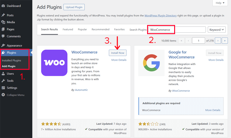 Install WooCommerce