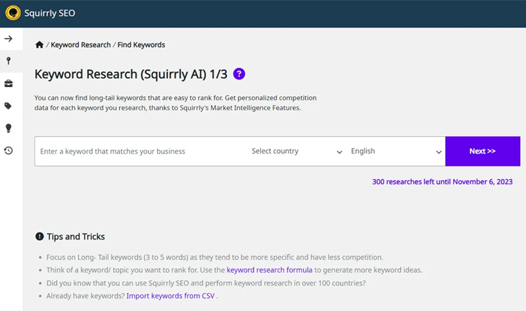 Keyword Research AI by Squirrly SEO