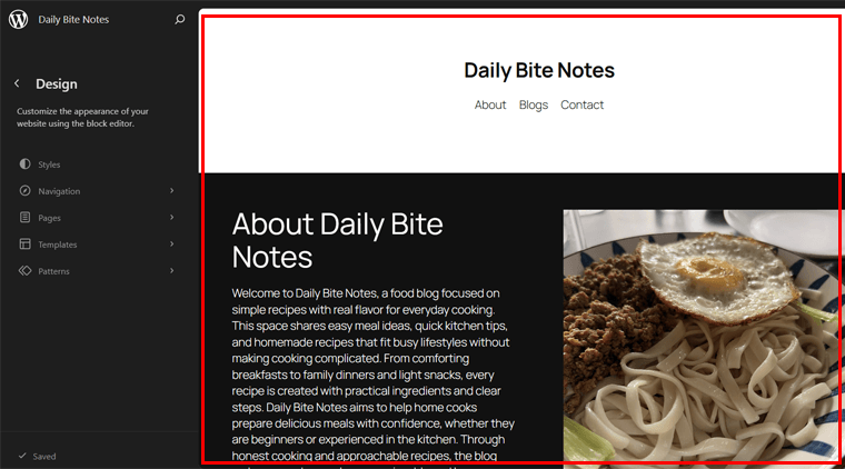 Open Editor and Click on the Home Page