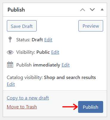 Publish WooCommerce Product