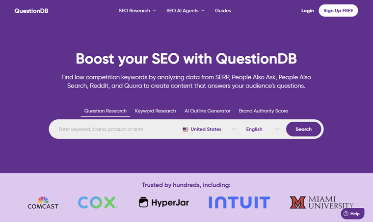 QuestionDB Digital Marketing Tool
