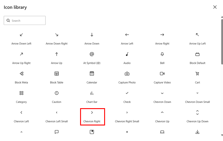 Select Icon in Library