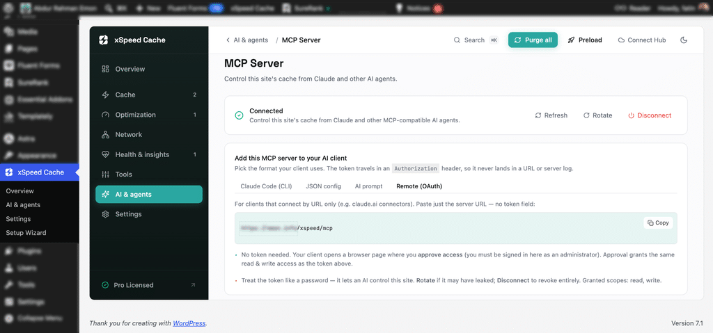 xSpeed Cache MCP Server