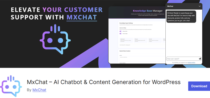 MxChat (AI-Powered Chatbot for WordPress Sites)