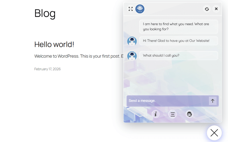 Preview of WPBot AI Chatbot